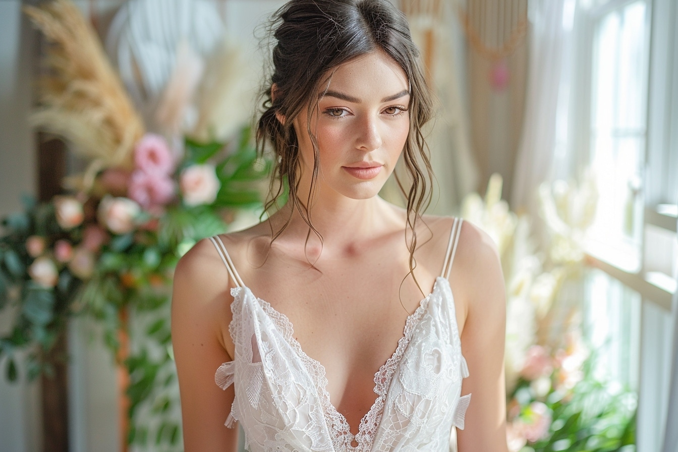 Les robes de mariée qui camouflage les petites poitrines